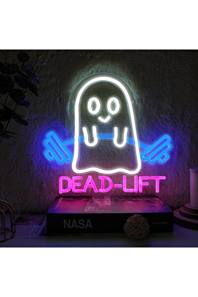 Slasa Dead Lift Ghost Neon Sign 40x30 cm Multicolor LED 6 mm Acrylic Base Gym...