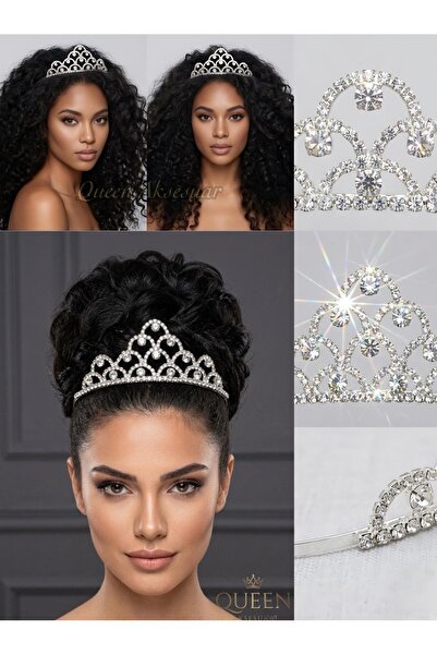 QUEEN AKSESUAR Αξεσουάρ μαλλιών με αστραφτερές κρυστάλλινες πέτρες, μεταλλικό...