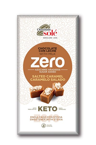 Sole Σοκολάτα γάλακτος και αλατισμένη καραμέλα, γλυκαίνονται με στέβια, 100γρ...
