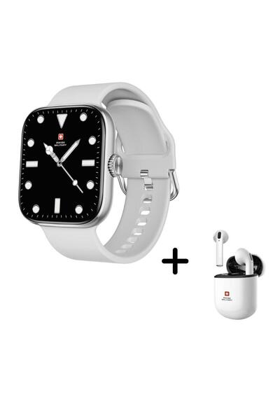 Swiss Military Watch Alps4 Smartwatch Silver Frame Gray Silicon Strap