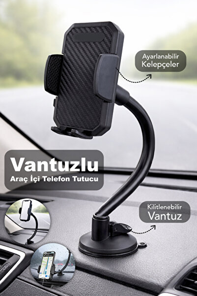 mimtec Akrobat Araç İçi Telefon Tutacağı - 360 Derece Ayarlanabilir Vantuzlu ...