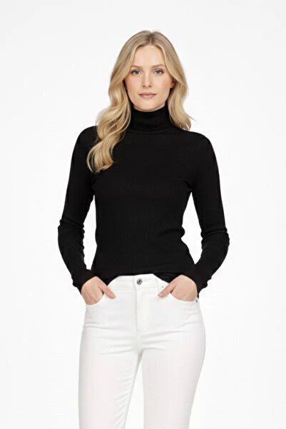 MORADO SE SIENTE PERFECTO Women's Turtleneck Long Sleeve Ribbed Knitwear Swea...