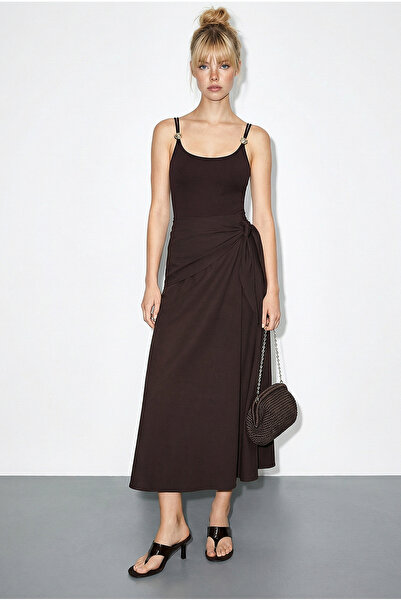 Bianco Lucci Γυναικεία μακριά φούστα με λουράκι στη μέση DE261032 60286077