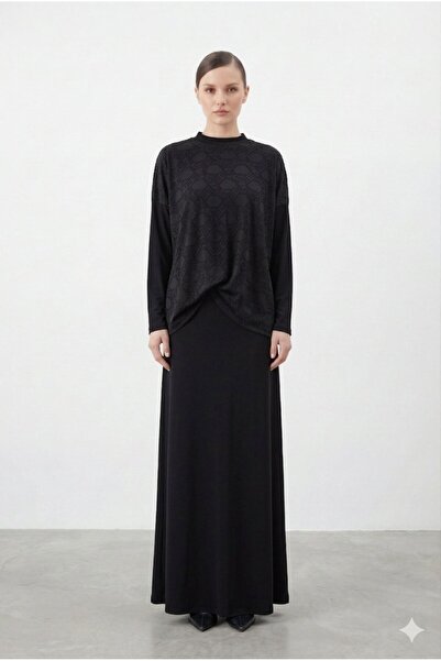 Nuss 1058 Set bluză și fustă cu detalii încrețite