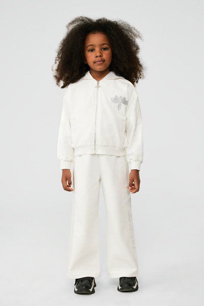 Tyess Girl White Tracksuit Top