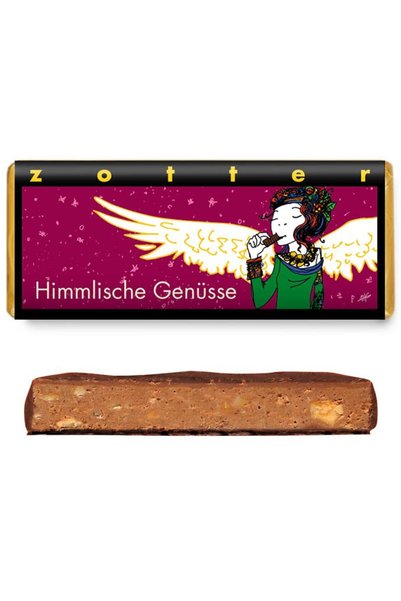 ZOTTER CHOCOLATE Bio + fair ciocolata amaruie Gusturi Ceresti, umpluta cu nuc...