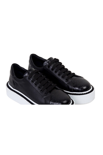 ANNASIA SHOES Adidași ELA - Piele neagră