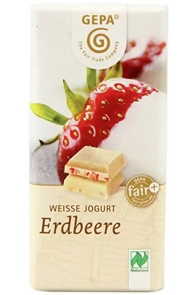 Gepa Βιολογική λευκή σοκολάτα με γιαούρτι και φράουλες, 40γρ.