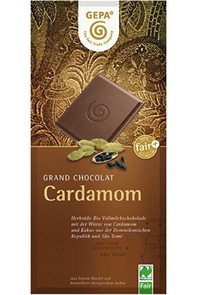 Gepa Βιολογική σοκολάτα γάλακτος με κάρδαμο, 100γρ.