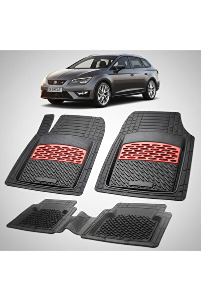 TEAMCAR Πατάκια δαπέδου συμβατά με Seat Leon Combi Mk3 2012-2020 |   Κόκκινο