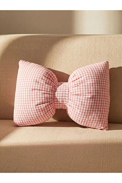 Home Pink Bow Figured Cushioned Throw Pillow