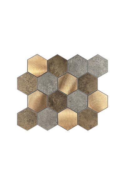 Stickez Tiles 3D Self-Adhesive Metal Composite Wall Tile 29.2 cm X 25.4 cm (2 Pieces - 0.148 m²)