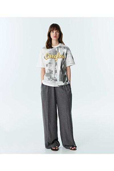 Twist SLOGAN VE GÖRSEL BASKILI OVERSIZE TİŞÖRT