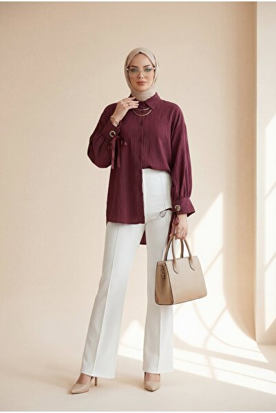 HİJABAYA Πουκάμισο με διακοσμητικά κορδόνια και σχέδιο φράουλας