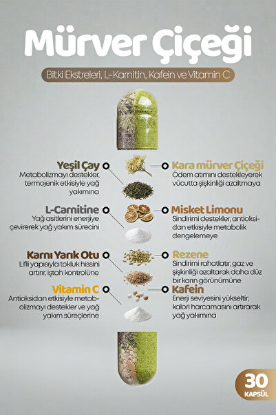 Channa Mürver Çiçeği Detoks Kapsülü | 30 Kapsül | 1 Aylık