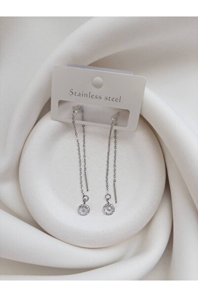 Minne Jewelry-Accessory Chain Dangle Earrings Steel - Dangle Earrings with Be...