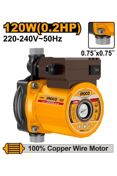 Ingco Αντλία ανακυκλοφορίας ζεστού νερού 120 W με 3 λειτουργίες