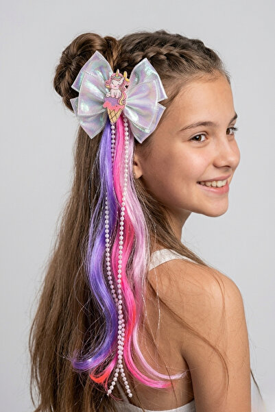 PETEK AKSESUAR ΜΑΚΡΥ ΠΡΟΕΚΤΑΣΜΕΝΟ ΜΑΛΛΙΑ ΤΥΠΟΥ UNICORN, ΠΟΛΥΧΡΩΜΗ ΠΑΡΤΙΔΑ ΠΑΙ...