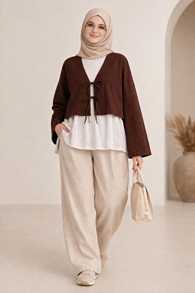 CNG MODA Μοντέρνο πουκάμισο κιμονό τεσεττούρ με δέσιμο μπροστά και 2 κορδόνια