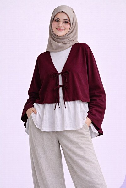 CNG MODA Μοντέρνο πουκάμισο κιμονό τεσεττούρ με δέσιμο μπροστά και 2 κορδόνια