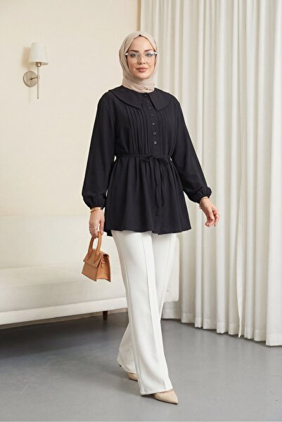 HİJABAYA Πουκάμισο Bebe Yaka με λεπτομέρεια διπλώματος στο μπροστινό μέρος κα...