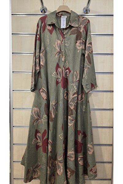 Park Moda Ιταλικό λινό φόρεμα με γιακά πουκάμισο με κοπή