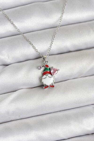 Nehir Stylish 316L Steel Chain Silver Color Christmas Theme Women's Necklace ...