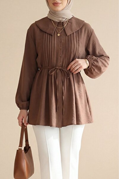 HİJABAYA Πουκάμισο Bebe Yaka με λεπτομέρεια διπλώματος στο μπροστινό μέρος κα...