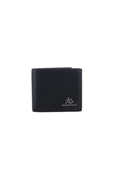 Antonio Basile Men's wallet made of genuine leather, 12x10x2 cm, Black