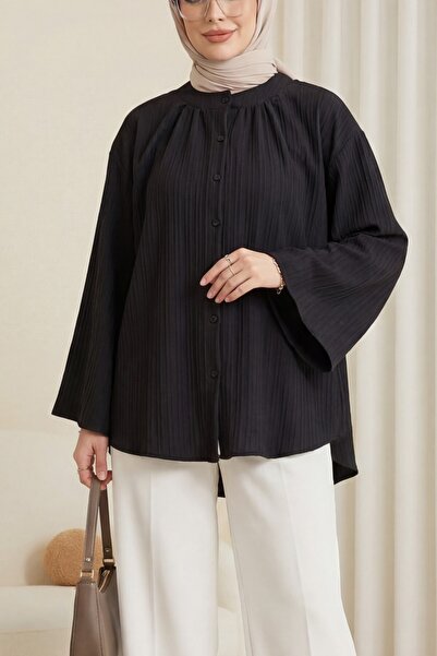 HİJABAYA Στρογγυλή λαιμόκοψη με κουμπιά, ισπανικό μανίκι, τουνίκ Siena