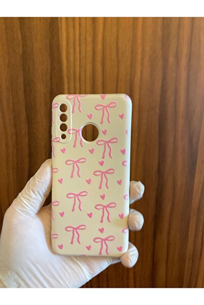 Newon HUAWEİ P30 LİTE KURDELE/FİYONK BASKILI İÇİ KADİFE SİLİKON TELEFON KILIFI