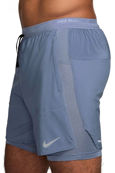 Nike Dri-FIT Stride Mens Running Short Taytlı Reflektörlü Hybrid Erkek Koşu A...