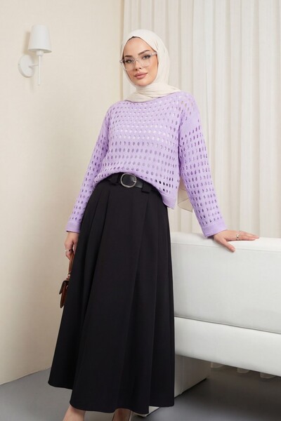 HİJABAYA Πλεκτό πουλόβερ με λαιμόκοψη καγιάκ