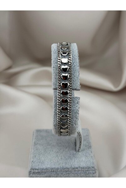 ZS Aksesuar Silver Color Heart Detailed Chain Women's Bracelet – Stylish and ...