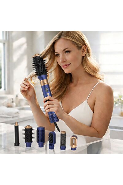 mwx teknoloji مجموعة تصفيف الشعر الاحترافية 6 في 1 من Airstyler، مع مجفف شعر ...