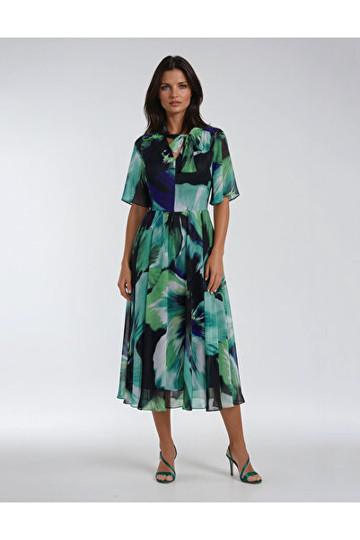 Vessmary Φόρεμα για ημέρα ή επίσημη περίσταση VSM1004 από τυπωμένο βουάλ