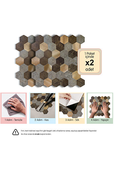 Stickez Tiles 3D Self-Adhesive Metal Composite Wall Tile 29 cm X 28.8 cm (2 P...