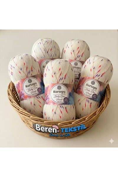 Kartopu 5 li Baby One Prints Benekli Tüylenmeyen Bebek Yünü B2535