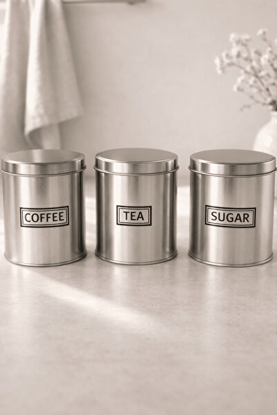 Sarkap Home 3'lü 99x114 mm 0,8 L Saklama Kutusu Seti - Gümüş