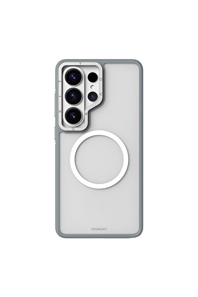 Youngkit Galaxy S26 Ultra Kılıf M-safe Uyumlu Rock Sand Serisi Kapak Gri
