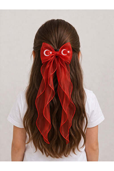 Sibel Günay Butik Κοριτσίστικη φουρκέτα με φιόγκο και λεπτομέρειες από κόκκιν...