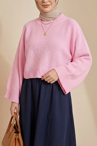 HİJABAYA Πλεκτό πουλόβερ με μανίκια νυχτερίδας και μήκος μέχρι τον αστράγαλο