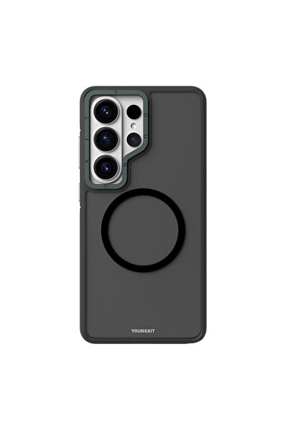 Youngkit Galaxy S26 Ultra Kılıf M-safe Uyumlu Rock Sand Serisi Kapak Siyah