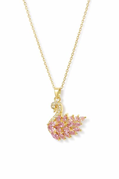 STEEL Zircon Stone Swan Necklace