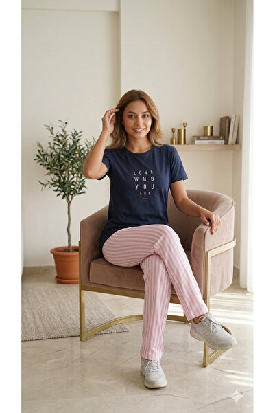 LXL Γυναικείο Σετ Πιτζάμες με Ρίγες και Τιράντες, Σετ Δύο Τεμαχίων