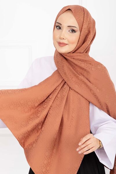 ECN سلسلة شالات الجاكار ذات النمط الأيقوني بلون السلمون