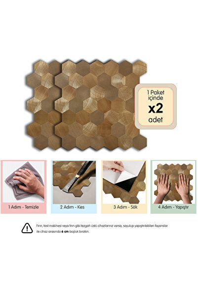 Stickez Tiles 3D Kendinden Yapışkanlı Metal Kompozit Duvar Karosu 29 cm x 28,...