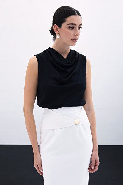 Sateen Degaje Kolsuz Bluz
