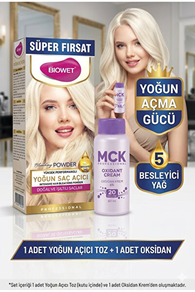 Lady Biowet Yoğun Saç Açıcı Seti - 5 Besleyici Yağ Özlü + MCK Oxidant Cream %...