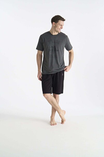 U.S. Polo Assn. 19021 Ανδρικό σετ σορτς με κοντό μανίκι και στρογγυλή λαιμόκο...